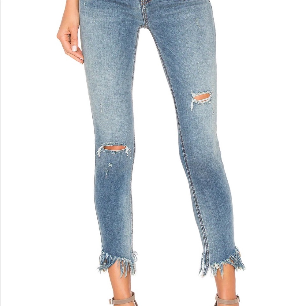 Free people frayed skinny jeans